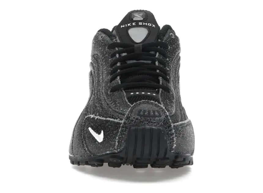 Nike Shox R4 Black Distressed Leather - Image 4
