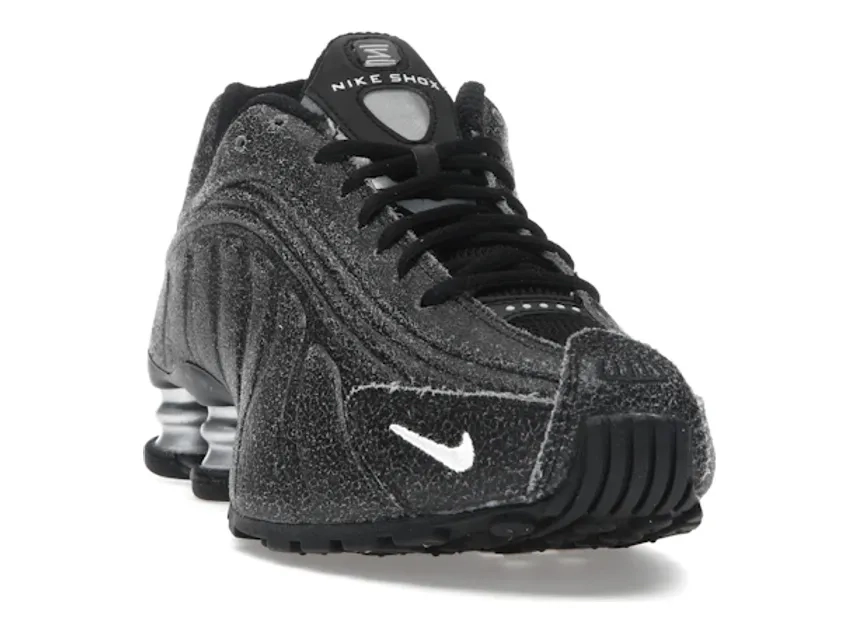Nike Shox R4 Black Distressed Leather - Image 3
