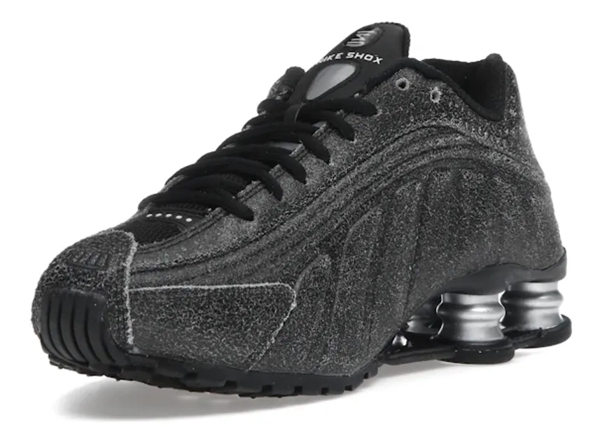 Nike Shox R4 Black Distressed Leather - Image 5